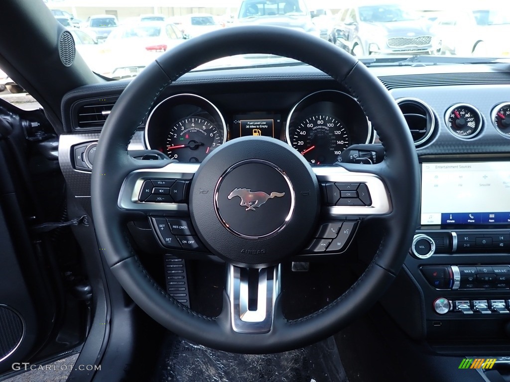 2020 Ford Mustang GT Premium Fastback Ebony Steering Wheel Photo #137099189
