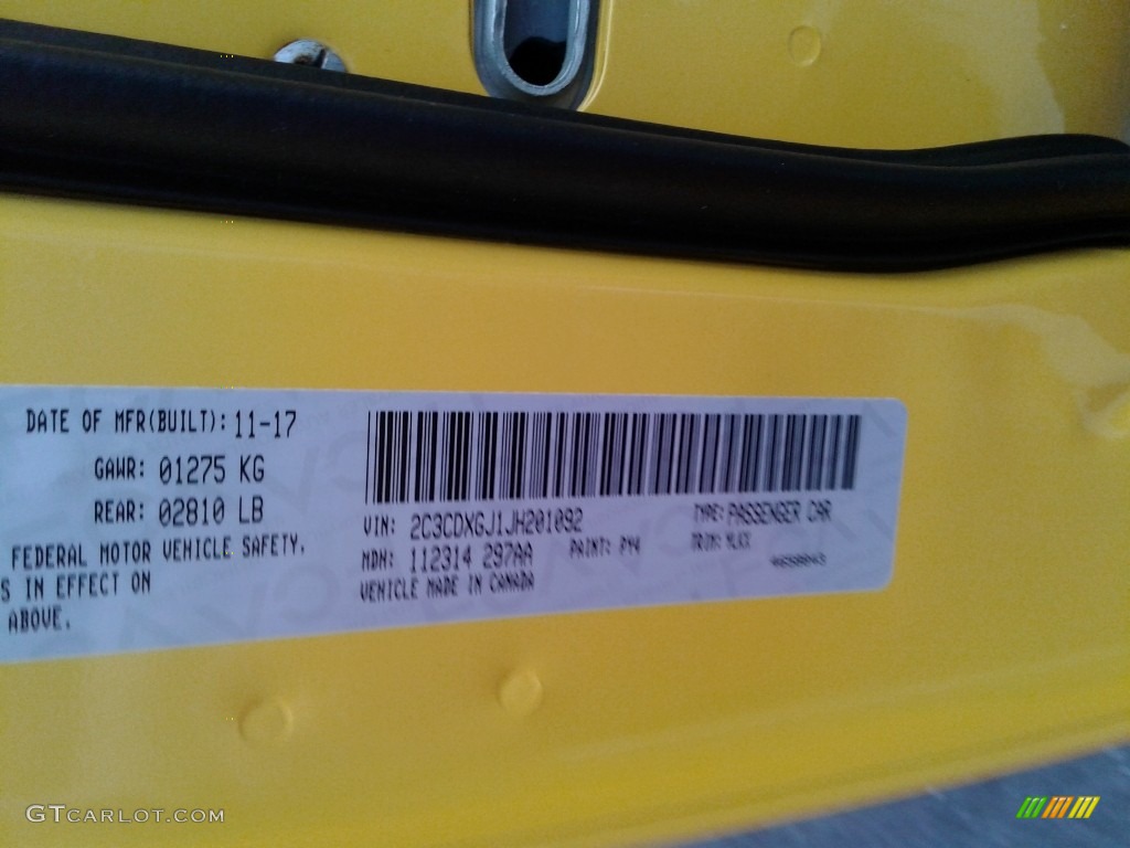 2018 Charger Daytona 392 - Yellow Jacket / Brazen Gold/Black photo #32
