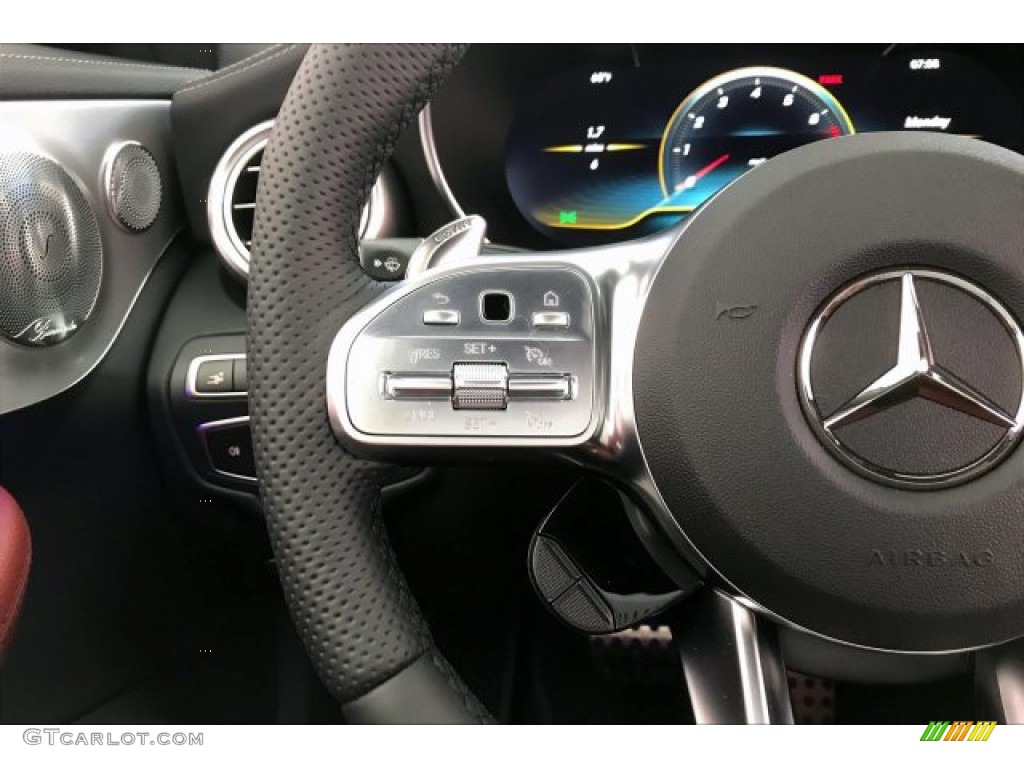 2020 Mercedes-Benz C AMG 43 4Matic Cabriolet Cranberry Red/Black Steering Wheel Photo #137104961