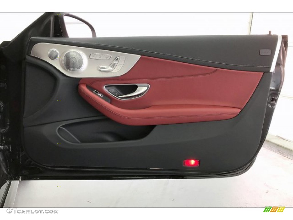 2020 Mercedes-Benz C AMG 43 4Matic Cabriolet Cranberry Red/Black Door Panel Photo #137105198