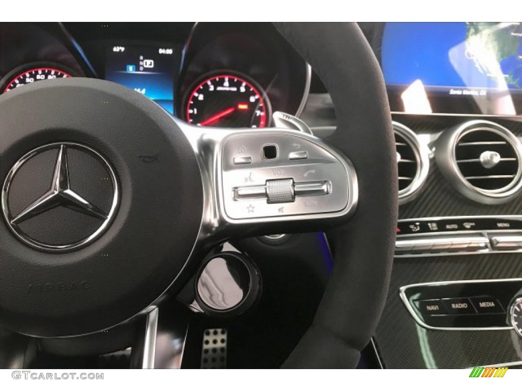2020 Mercedes-Benz C AMG 63 S Coupe Black Steering Wheel Photo #137105714