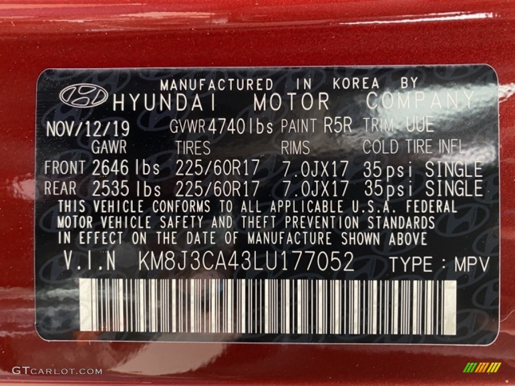 2020 Tucson Value AWD - Gemstone Red / Beige photo #9