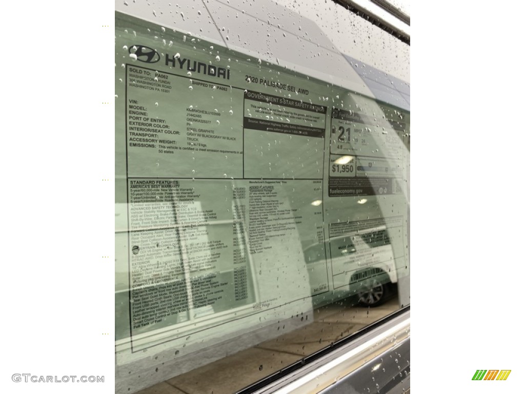 2020 Palisade SEL AWD - Steel Graphite / Black/Gray photo #15