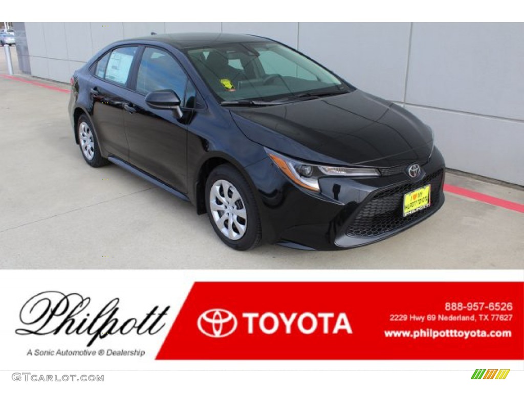 2020 Corolla LE - Black Sand Pearl / Black photo #1