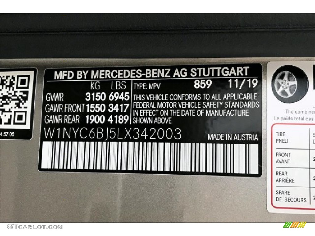 2020 G Color Code 859 for Mojave Silver Metallic Photo #137121966