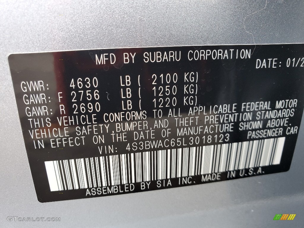 2020 Legacy 2.5i Premium - Ice Silver Metallic / Titanium Gray photo #9