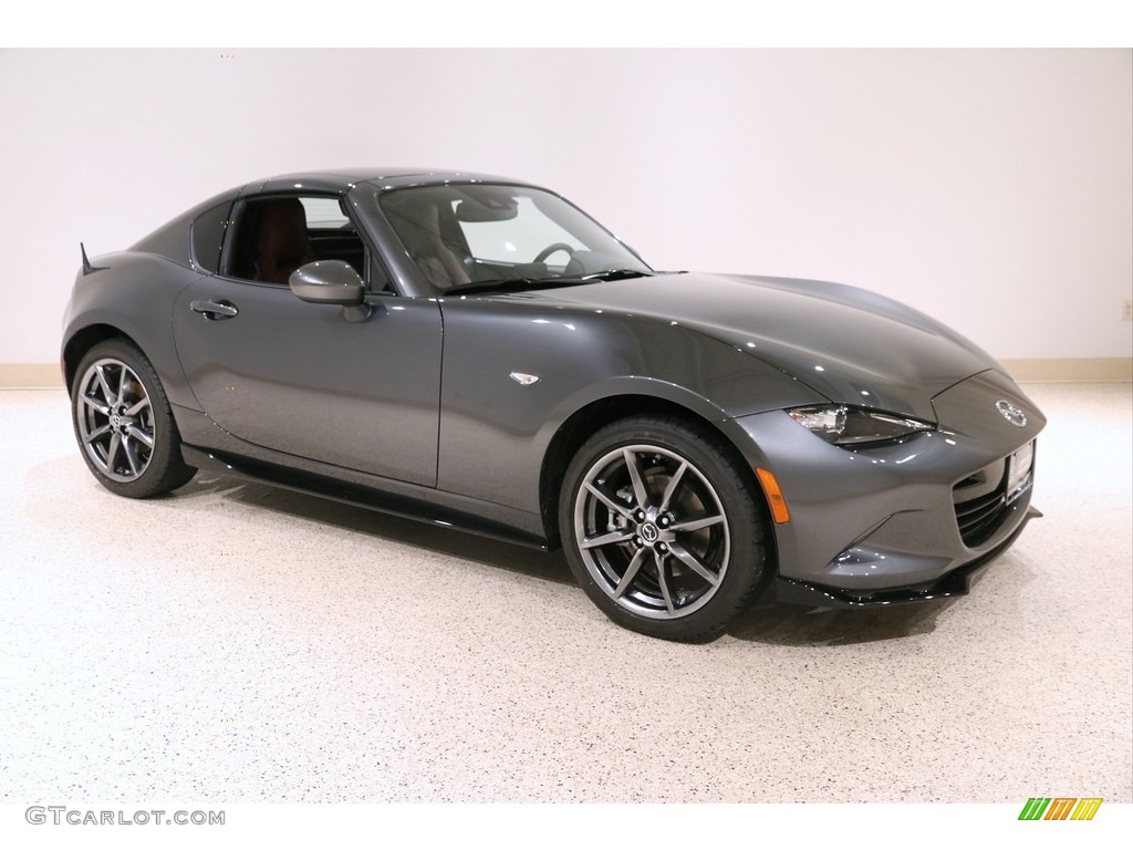 Machine Gray Metallic 2019 Mazda MX-5 Miata RF Grand Touring Exterior Photo #137128553