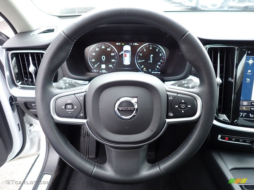 2019 Volvo S60 T6 AWD Momentum Charcoal Steering Wheel Photo #137132219
