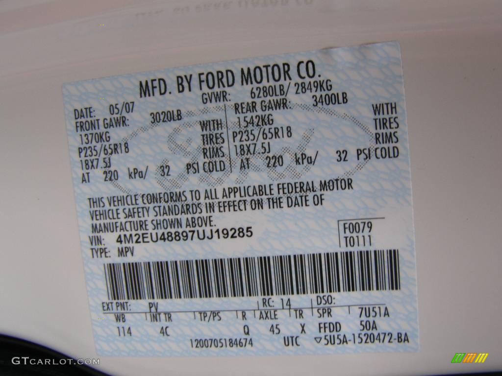 2007 Mountaineer Premier AWD - White Chocolate Tri Coat / Camel photo #27