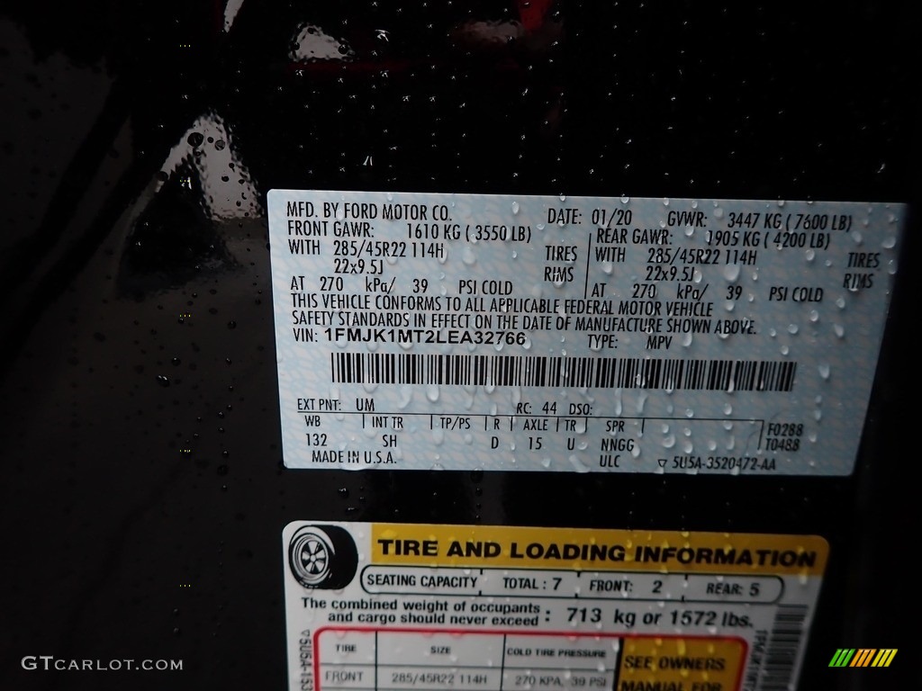 2020 Expedition Color Code UM for Agate Black Photo #137140784