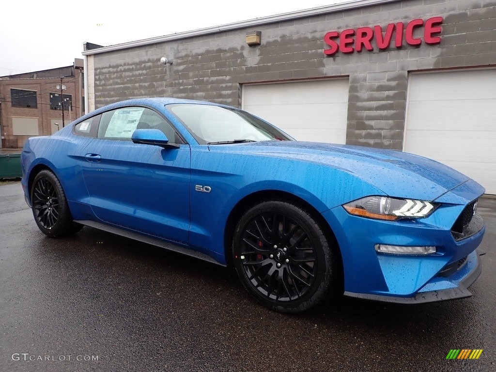 Velocity Blue 2020 Ford Mustang GT Premium Fastback Exterior Photo #137141360