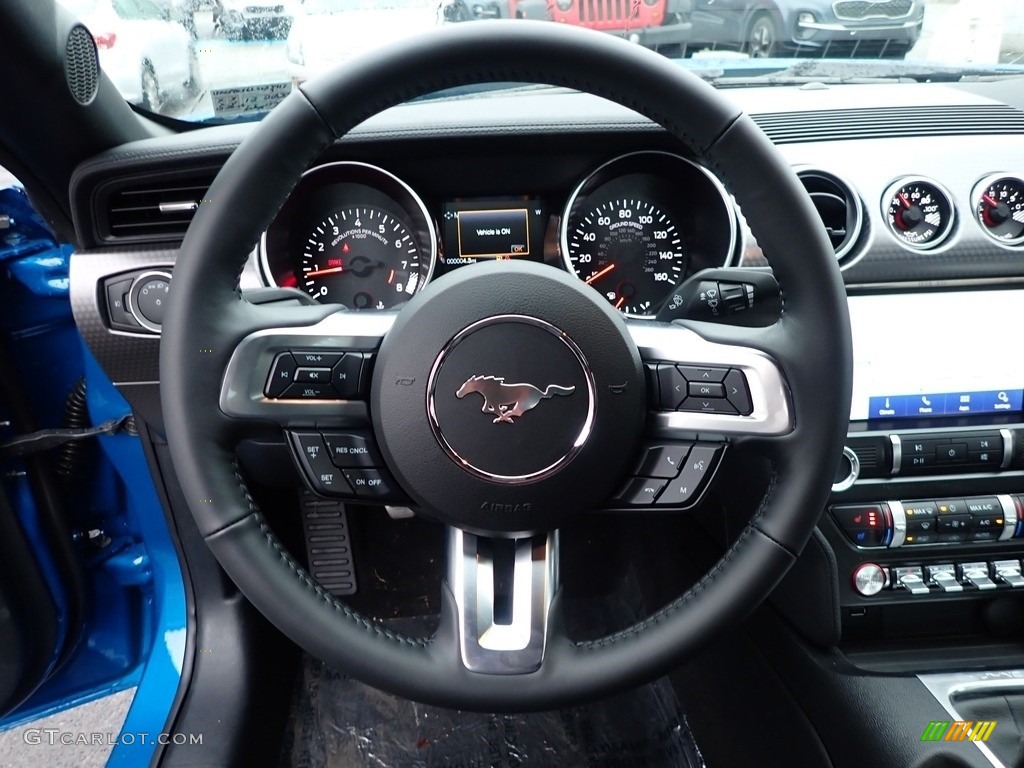 2020 Ford Mustang GT Premium Fastback Ebony Steering Wheel Photo #137141444