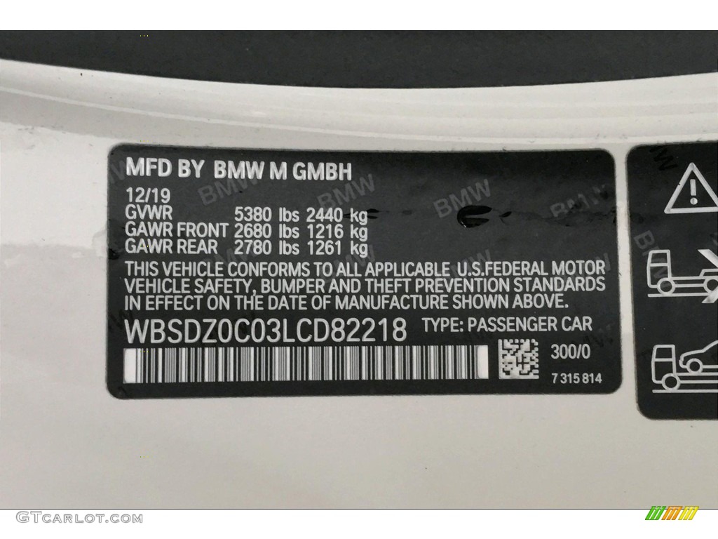 2020 M8 Color Code 300 for Alpine White Photo #137142539