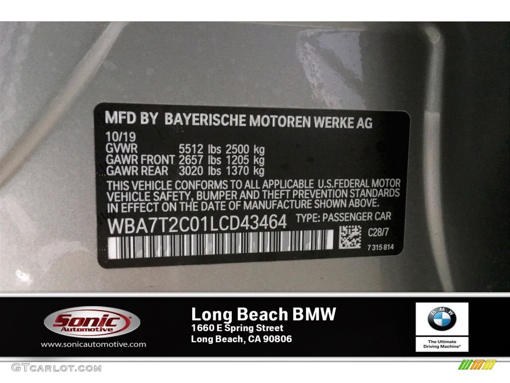 2020 7 Series 740i Sedan - Donington Grey Metallic / Black photo #11