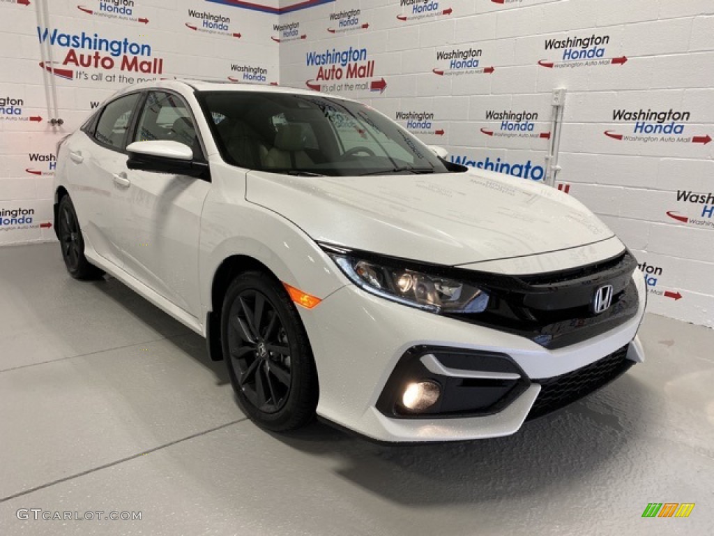 2020 Civic EX-L Hatchback - Platinum White Pearl / Ivory photo #2