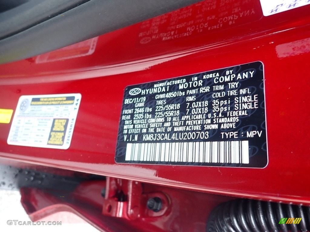 2020 Tucson Color Code R5R for Gemstone Red Photo #137167711