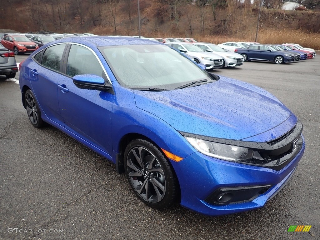 Aegean Blue Metallic 2020 Honda Civic Sport Sedan Exterior Photo #137171149