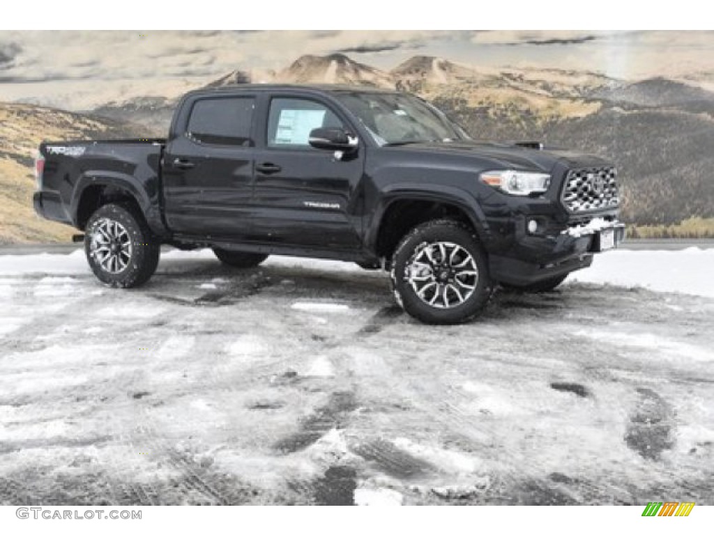 2020 Tacoma TRD Sport Double Cab 4x4 - Midnight Black Metallic / TRD Cement/Black photo #1