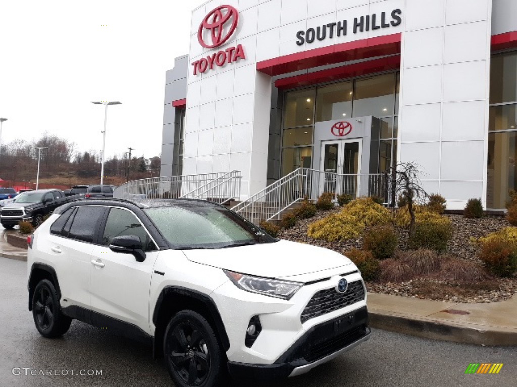 2020 RAV4 XSE AWD Hybrid - Blizzard White Pearl / Black photo #1