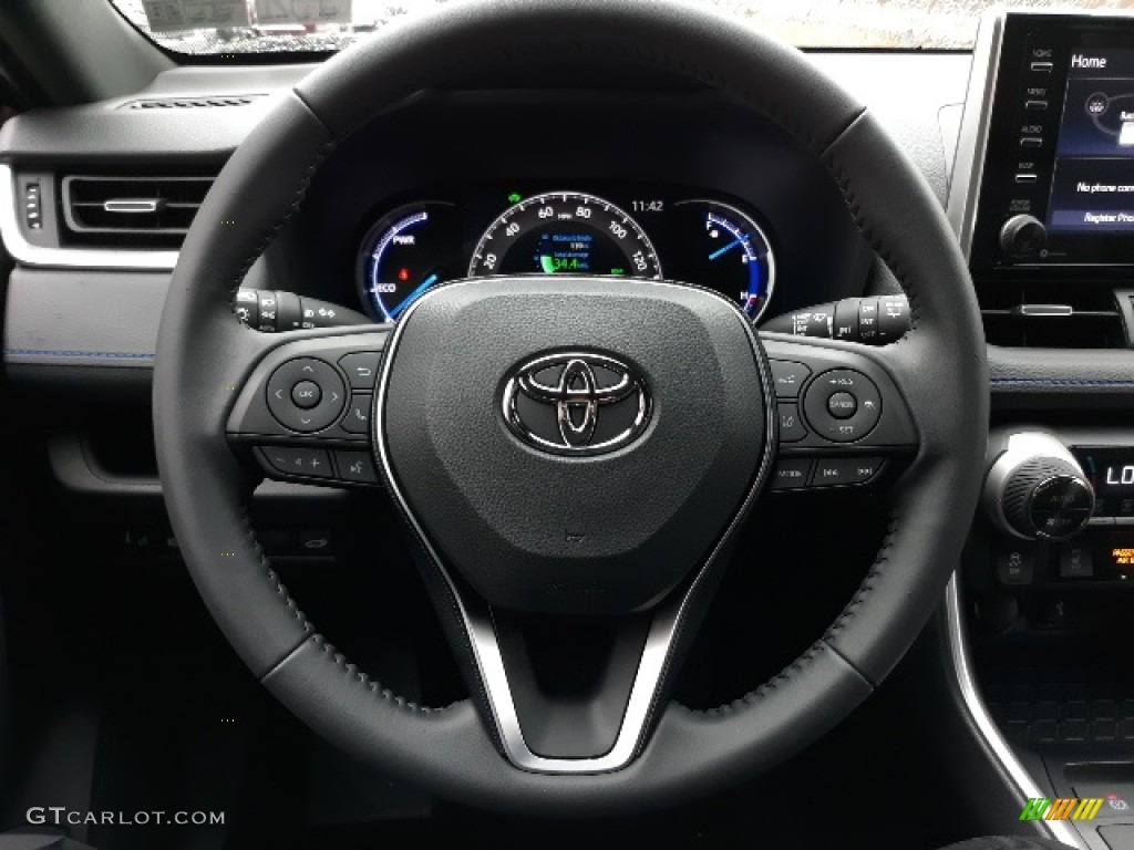 2020 Toyota RAV4 XSE AWD Hybrid Black Steering Wheel Photo #137177137