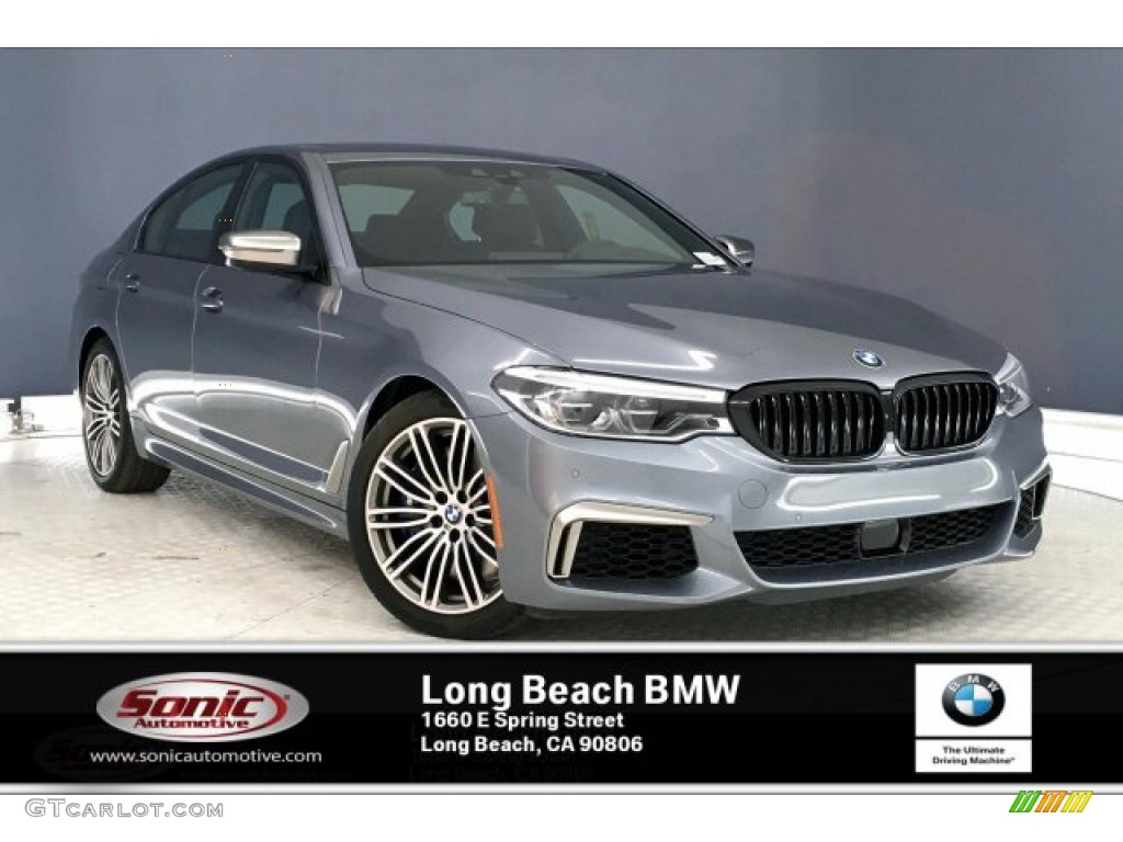 2020 5 Series M550i xDrive Sedan - Bluestone Metallic / Black photo #1