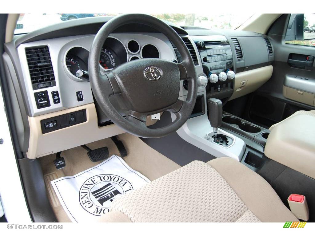 2007 Tundra SR5 Double Cab - Super White / Beige photo #9