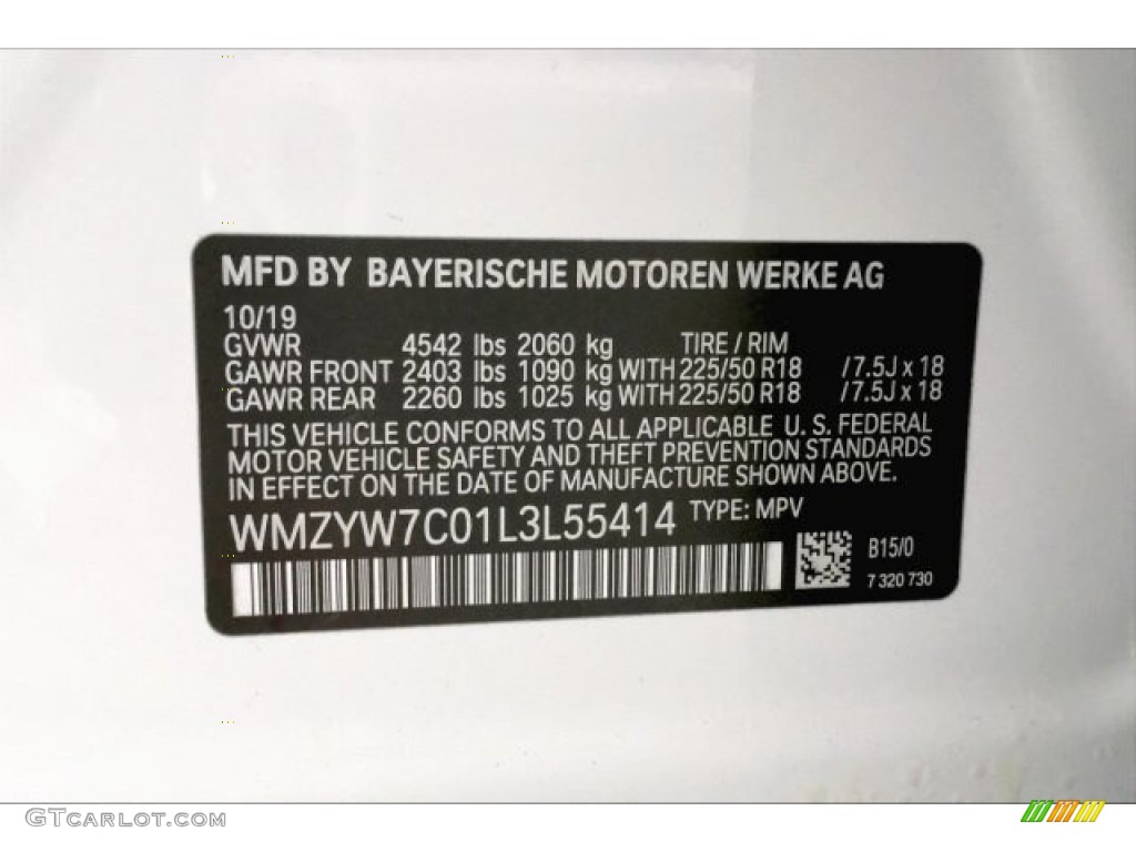 2020 Countryman Color Code B15 for Light White Photo #137191023