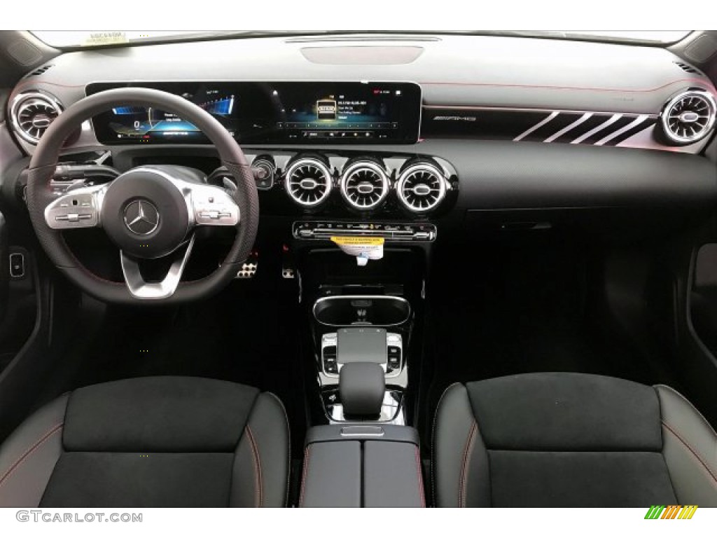 Black Dinamica w/Red stitching Interior 2020 Mercedes-Benz CLA AMG 35 Coupe Photo #137191899
