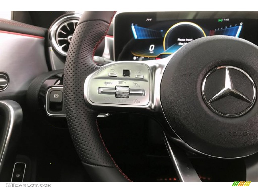 2020 Mercedes-Benz CLA AMG 35 Coupe Black Dinamica w/Red stitching Steering Wheel Photo #137191911