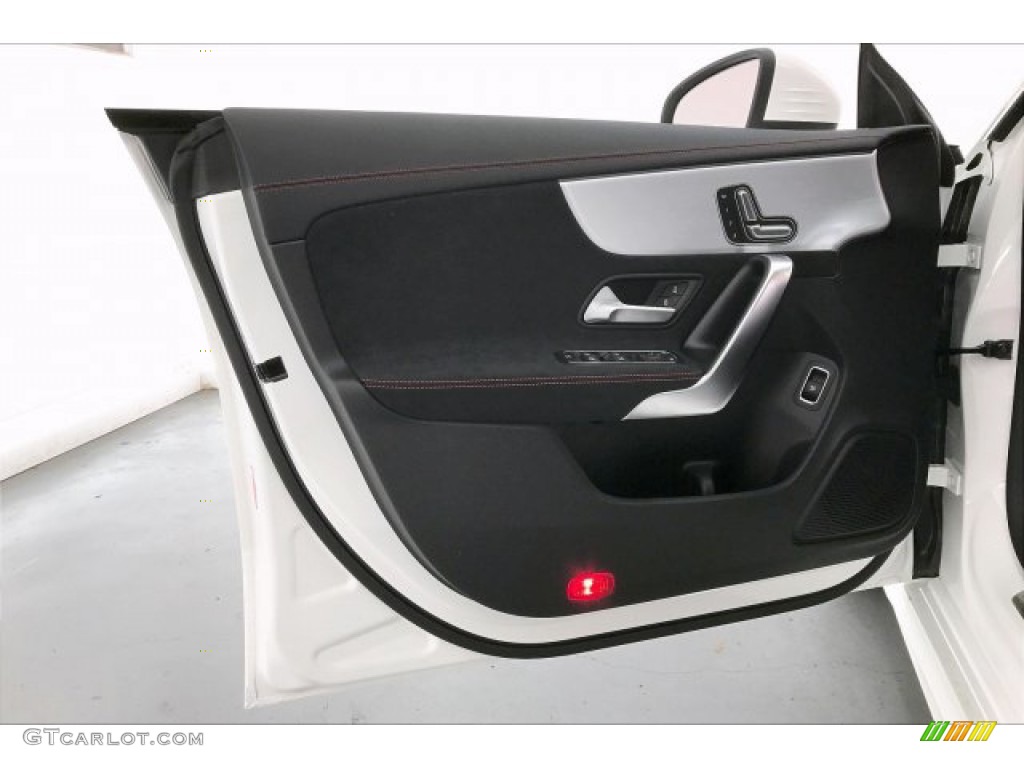 2020 Mercedes-Benz CLA AMG 35 Coupe Black Dinamica w/Red stitching Door Panel Photo #137191986