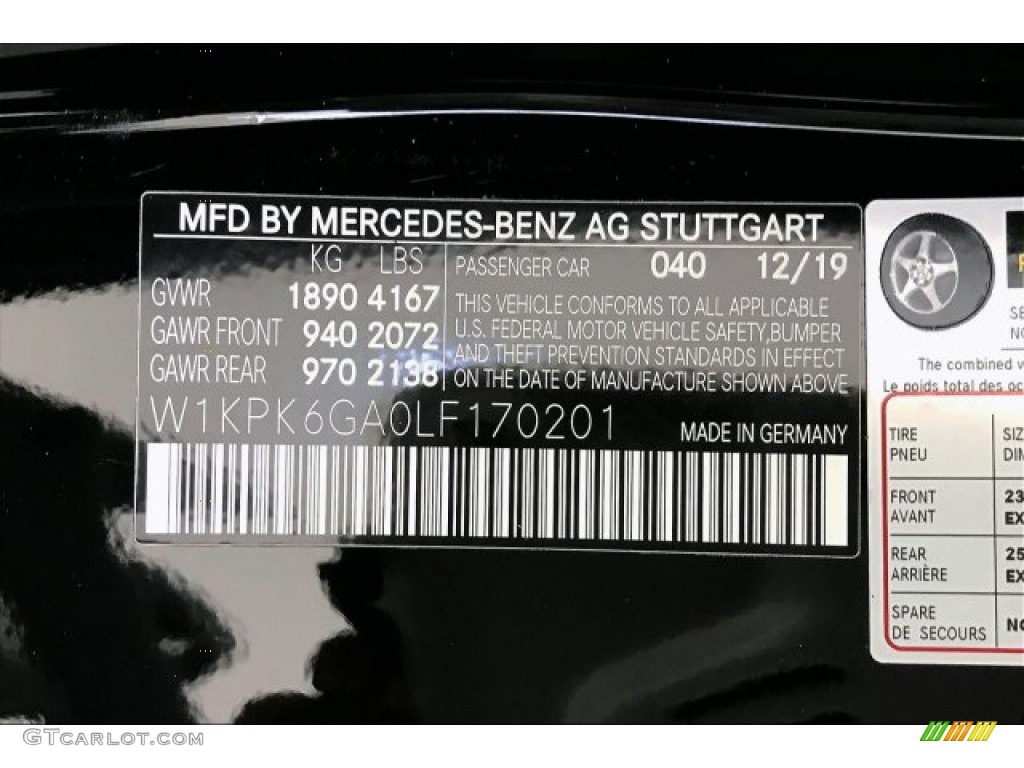 2020 SLC Color Code 040 for Black Photo #137197632