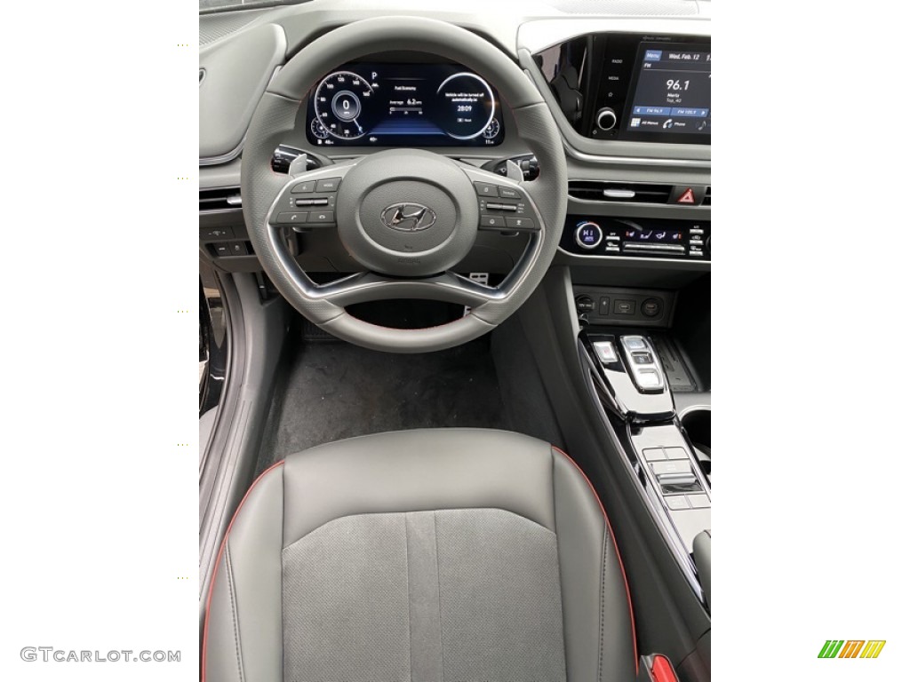 2020 Hyundai Sonata SEL Plus Black Steering Wheel Photo #137199672