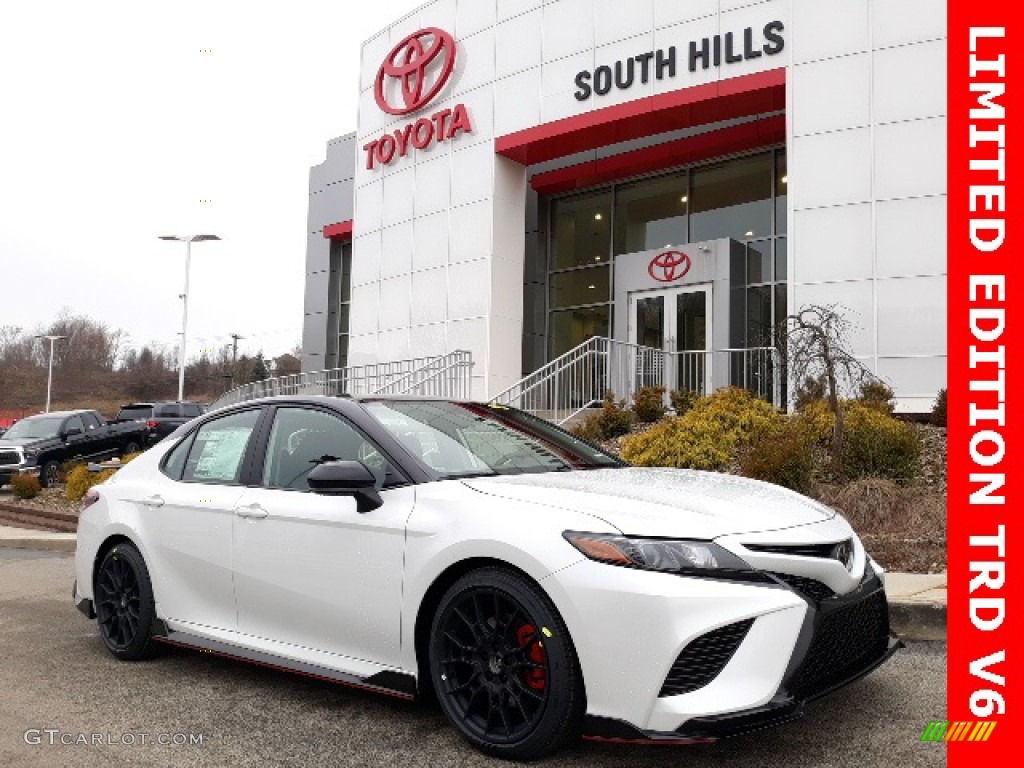 2020 Camry TRD - Wind Chill Pearl / Black/Red photo #1