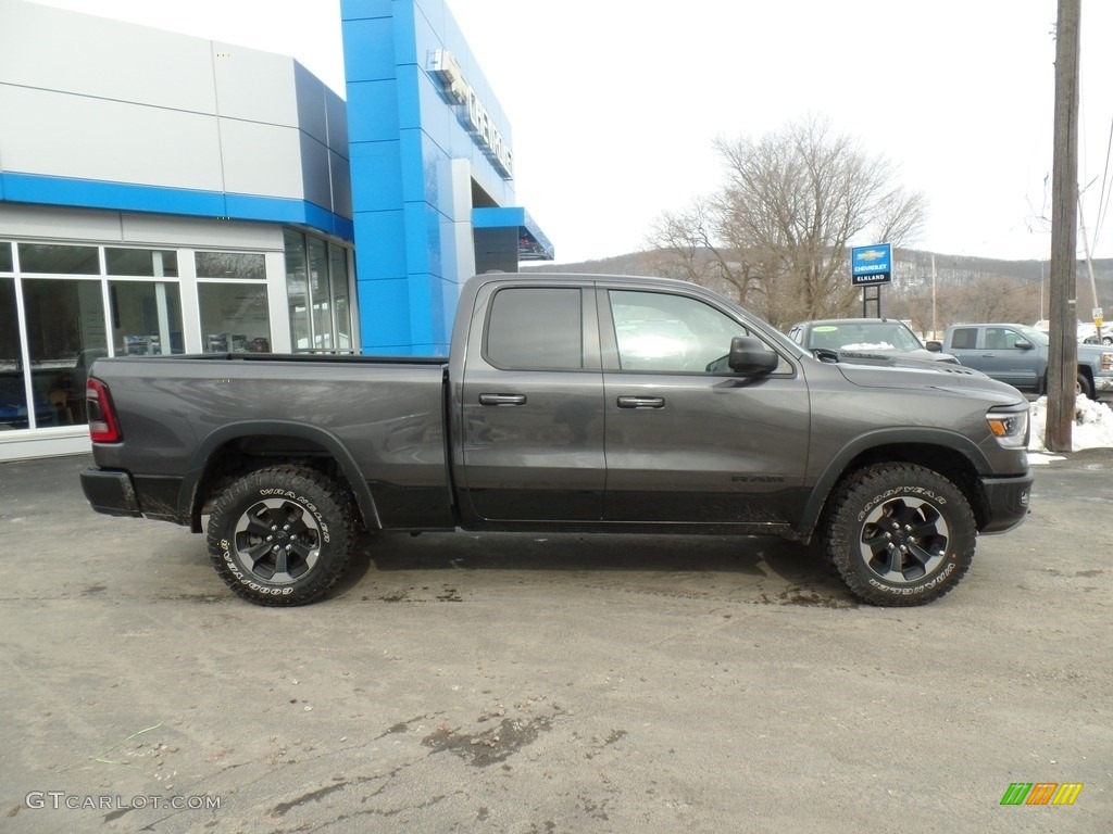 2019 1500 Rebel Quad Cab 4x4 - Granite Crystal Metallic / Black/Red photo #2