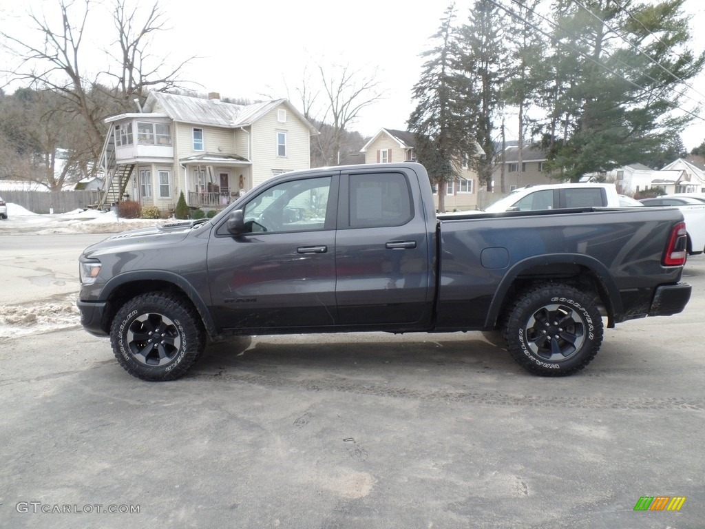 2019 1500 Rebel Quad Cab 4x4 - Granite Crystal Metallic / Black/Red photo #8