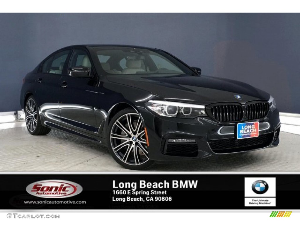 2020 5 Series 540i Sedan - Black Sapphire Metallic / Ivory White photo #1