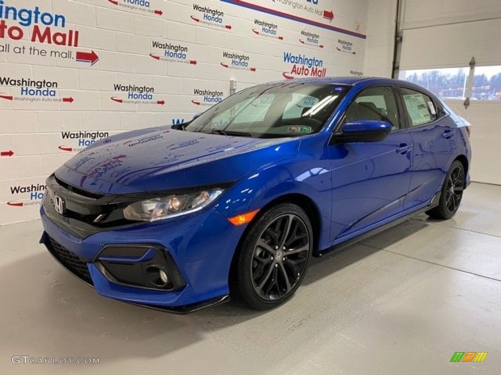 2020 Civic Sport Hatchback - Aegean Blue Metallic / Black photo #4