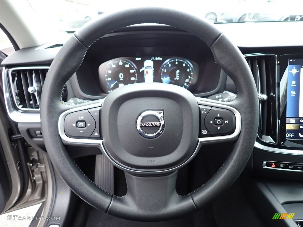 2019 Volvo S60 T6 AWD Momentum Charcoal Steering Wheel Photo #137213520