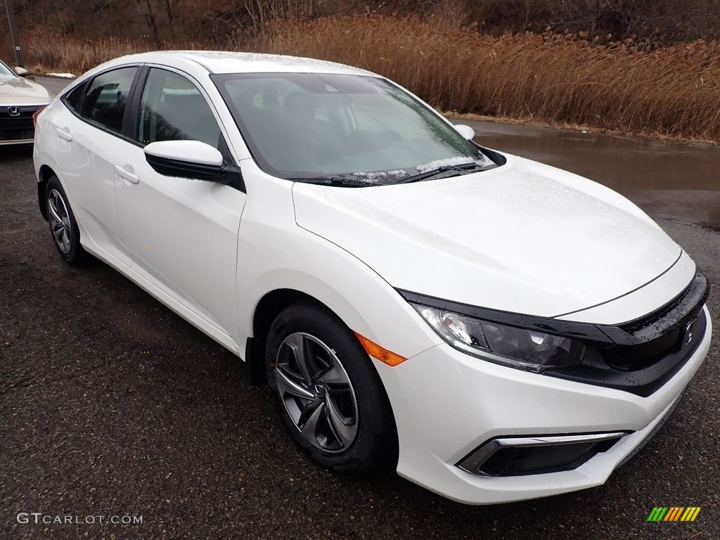 Platinum White Pearl 2020 Honda Civic LX Sedan Exterior Photo #137217558