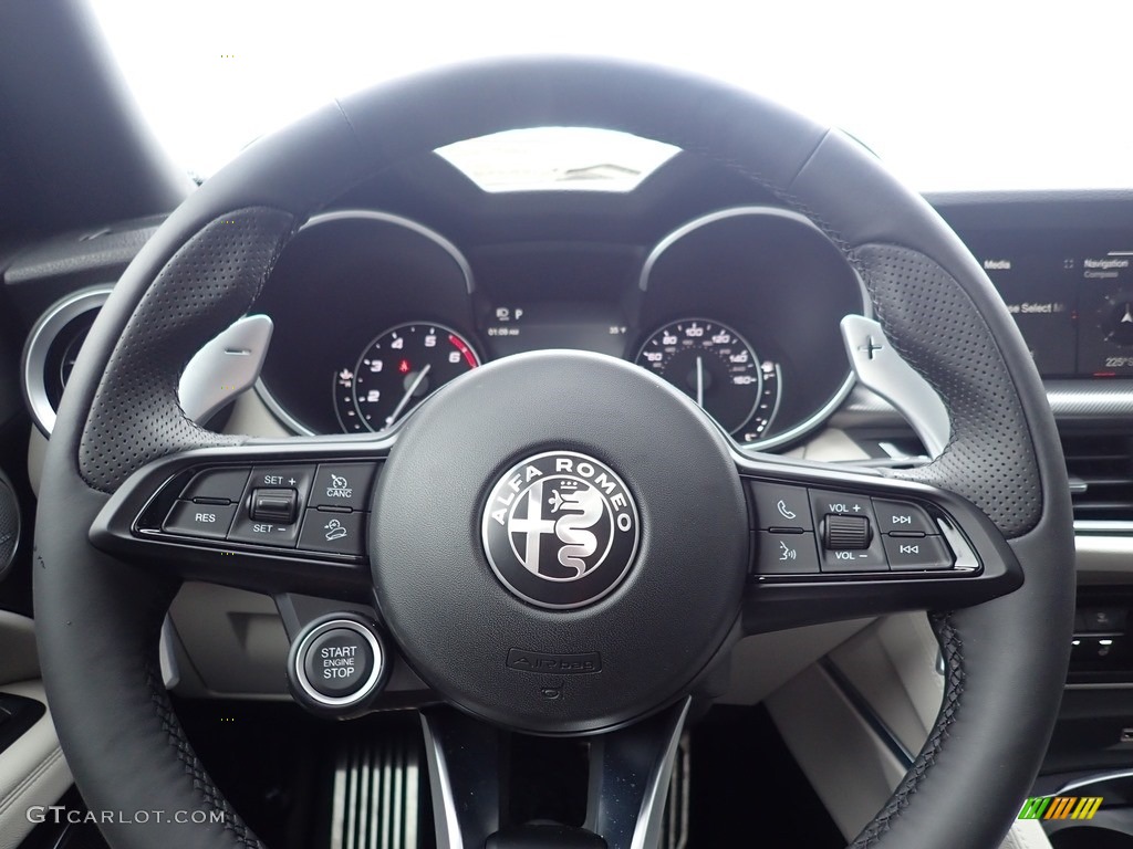 2020 Alfa Romeo Stelvio TI AWD Black Steering Wheel Photo #137217603