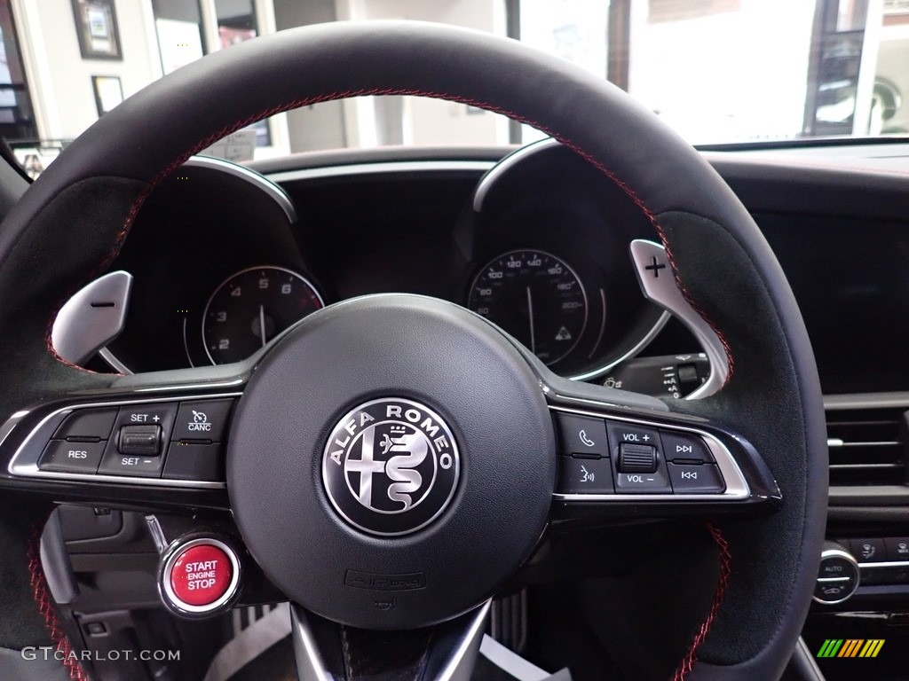 2020 Alfa Romeo Giulia TI Quadrifoglio Black Steering Wheel Photo #137218059