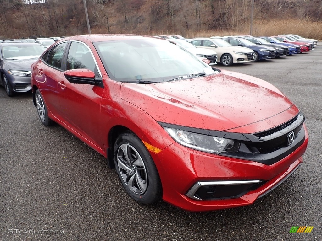 Molten Lava Pearl 2020 Honda Civic LX Sedan Exterior Photo #137218215