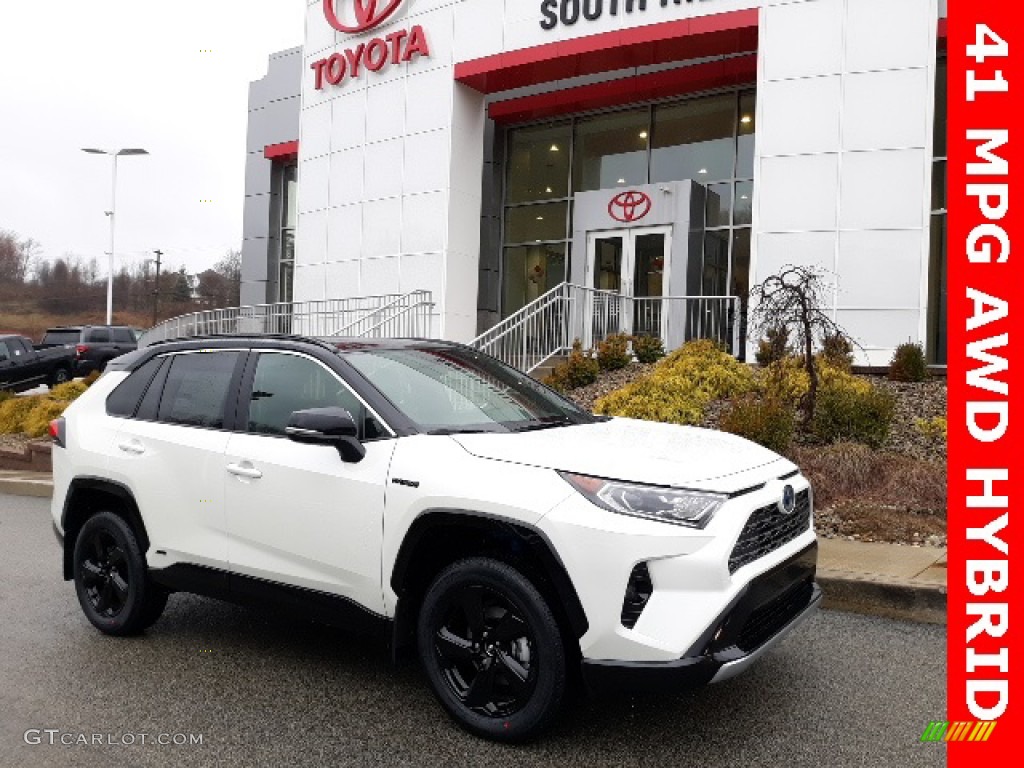 2020 RAV4 XSE AWD Hybrid - Blizzard White Pearl / Black photo #1