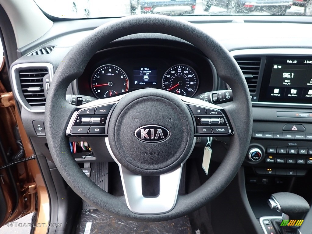 2020 Kia Sportage LX AWD Black Steering Wheel Photo #137221572