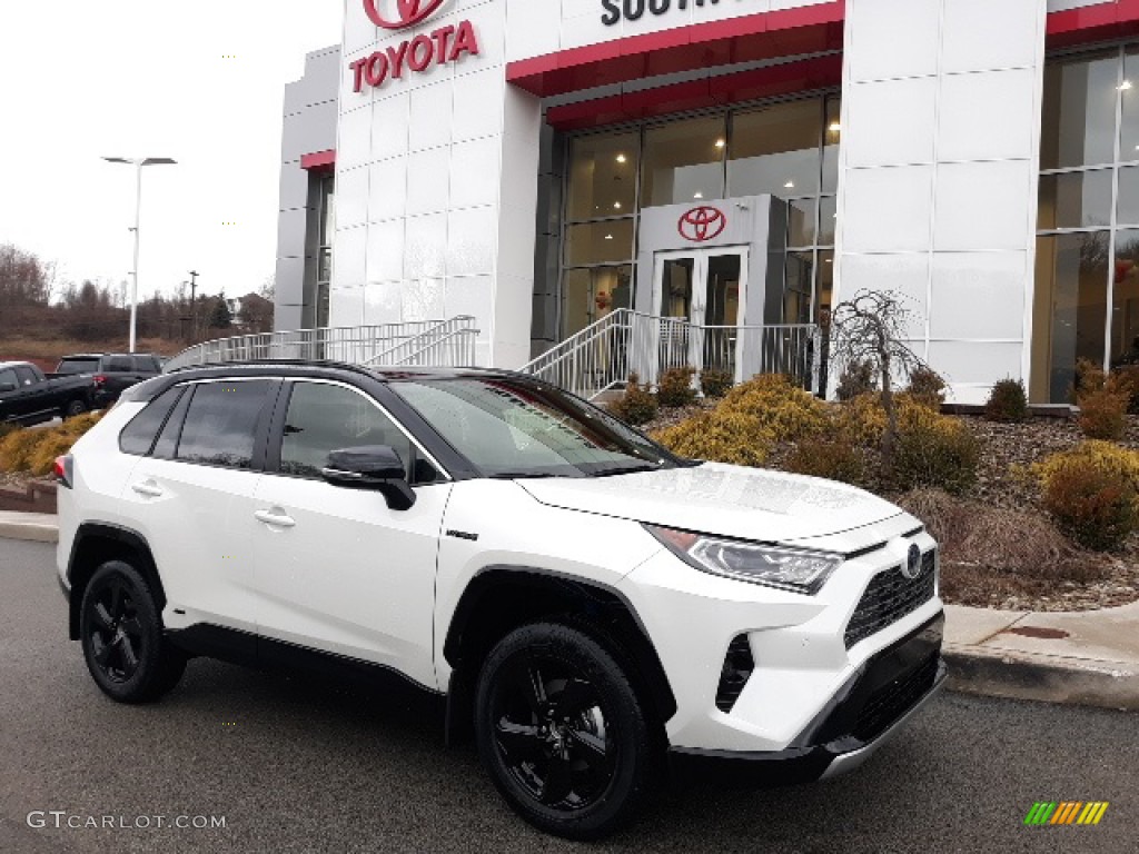 2020 RAV4 XSE AWD Hybrid - Blizzard White Pearl / Black photo #1