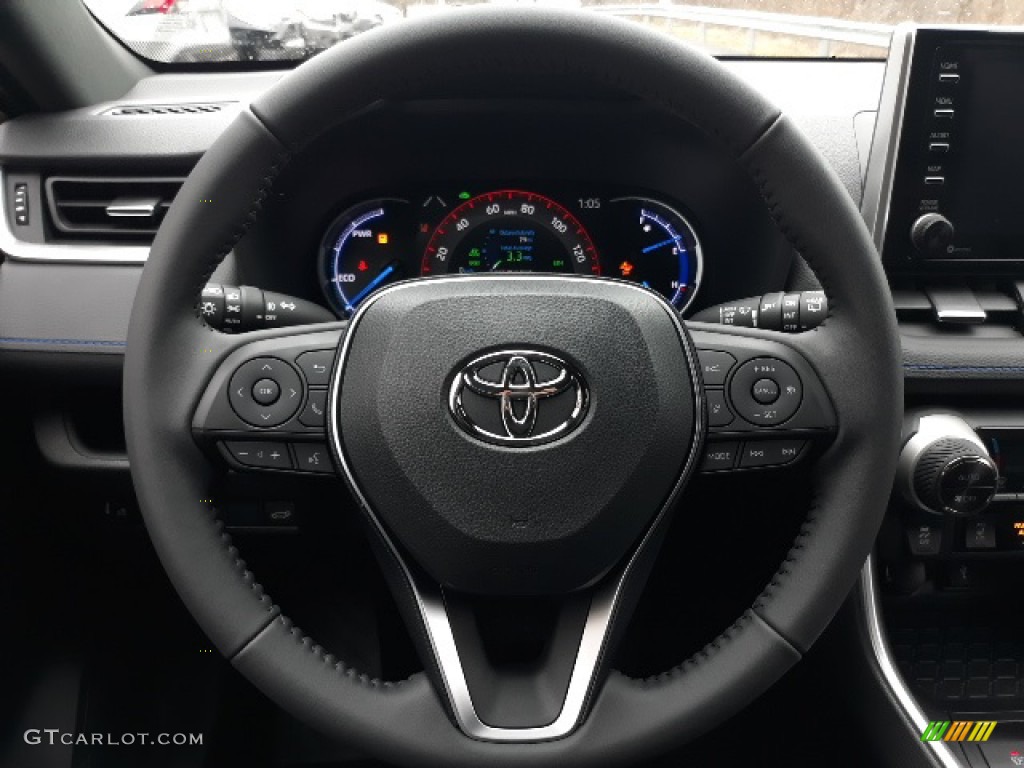 2020 Toyota RAV4 XSE AWD Hybrid Black Steering Wheel Photo #137222544