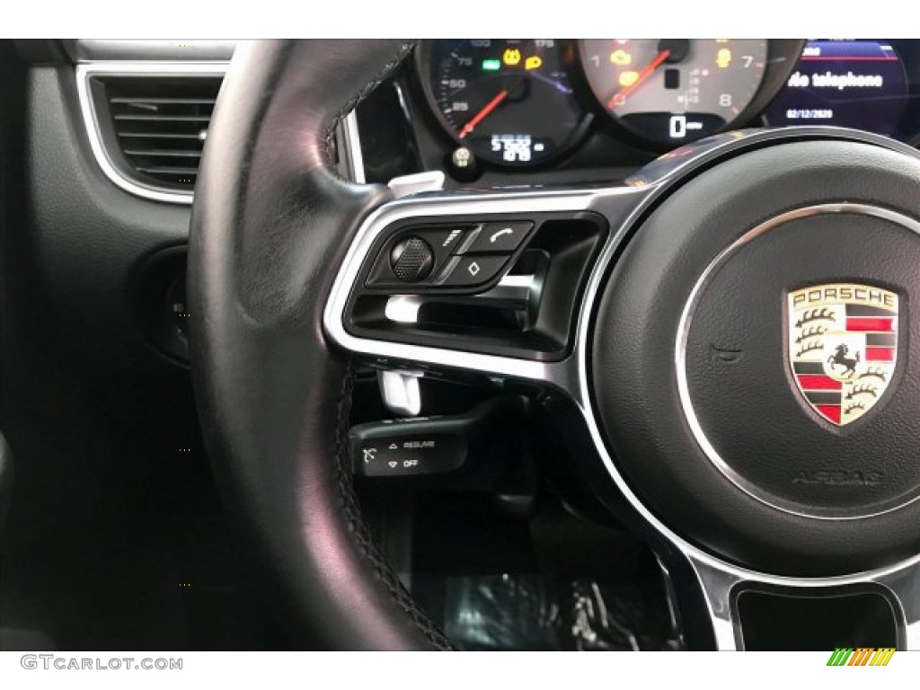 2015 Porsche Macan S Black Steering Wheel Photo #137223324