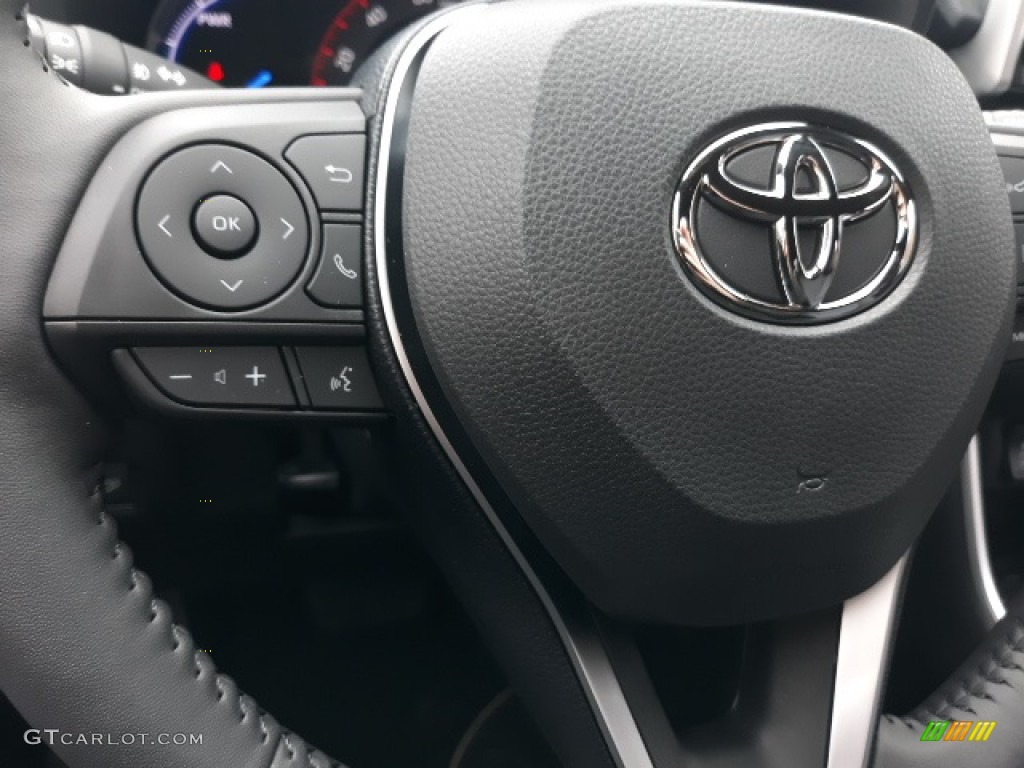 2020 Toyota RAV4 XSE AWD Hybrid Black Steering Wheel Photo #137223360