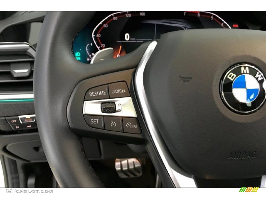 2020 BMW 3 Series 330i Sedan Black Steering Wheel Photo #137224096