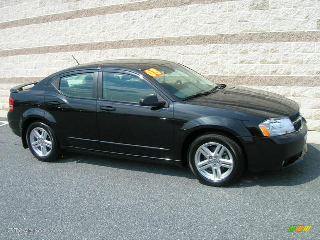 2008 Avenger SXT - Brilliant Black Crystal Pearl / Dark Slate Gray/Light Slate Gray photo #1